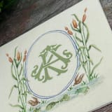 "Cattail Custom Crest Cocktail Napkins- Pack of 100" - Napkins in white by Papel Custom Design