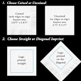 "Custom white cocktail napkins with your wedding crest" - Napkins in white by Papel Custom Design