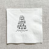 "Customizable champagne tower cocktail napkins - White Napkins (Set of 100)" - Napkins in white by Maria Ferrer G.