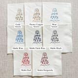 "Customizable champagne tower cocktail napkins - White Napkins (Set of 100)" - Napkins in white by Maria Ferrer G.