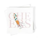 "Champagne Cheers Napkin Pack, cocktail size, pack of 50" - Napkins in white by ForYourParty