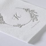 "Custom Encompassed by Greenery Premium Napkin - Guest Towel - Pack of 100" - Napkins in white by Papel Custom Design