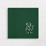 "“I Do, Too!” Dalmatian Wedding Cocktail Napkins Green" - Napkins in green by Papel Custom Design