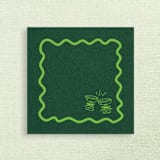 "Clinking Glasses Wavy Border Premium Cocktail Napkins | Pack of 50 premium quality" - Napkins in red by Papel Custom Design