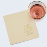 "“I Do, Too!” Bulldog Wedding Cocktail Napkins Champagne" - Napkins in natural by Papel Custom Design