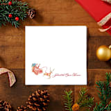 "Santa and Reindeer Open House Premium Napkins" - Napkins in white by Papel Custom Design