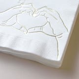 "Heart Hands Foil Napkin Pack, cocktail size, pack of 50" - Napkins in white by ForYourParty