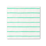 "Clover Frenchie Stripes Large Napkins" - Napkins in green by Jollity and Co