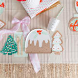 "Baking Spirits Bright Tree Cookie Guest Napkins - Set of 16" - Napkins in white by Jollity and Co