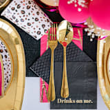 "Black Embossed Cocktail Napkins - Set of 20" - Napkins in black by Jollity and Co