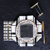 "Black Embossed Cocktail Napkins - Set of 20" - Napkins in black by Jollity and Co