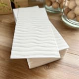 "Luxe Linen Debossed Napkins | Mod Waves in Simply White" - Napkins in natural by Prêt-à-PartyNY