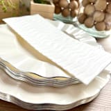 "Luxe Linen Debossed Napkins | Mod Waves in Simply White" - Napkins in natural by Prêt-à-PartyNY