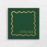 "Cheers Holiday Premium Cocktail Napkins | Pack of 50 premium quality" - Napkins in green by Papel Custom Design