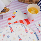 "Seaside Seagull Guest Napkins" - Napkins in multicolor by Jollity and Co