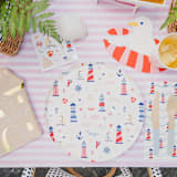 "Seaside Seagull Guest Napkins" - Napkins in multicolor by Jollity and Co