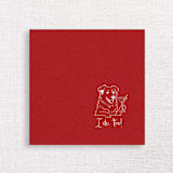 "“I Do, Too!” Australian Shepherd Wedding Cocktail Napkins Red" - Napkins in red by Papel Custom Design