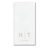 "Custom Initially Distinctive Premium Napkin - Guest Towel - Pack of 100" - Napkins in white by Papel Custom Design