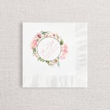 "Pink Floral Personalized Baby Shower Napkins" - Napkins in white by Papel Custom Design