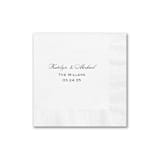 "Custom Napkin with Names and Date" - Napkins in white by Papel Custom Design
