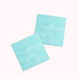 ""Love, Laughter & Happily Ever After" Cocktail Napkins - Set of 20" - Napkins in blue by Jollity and Co