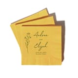 "Wildflower Couple Napkin, cocktail size, set of 100" - Napkins in yellow by ForYourParty