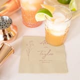 "Wildflower Couple Napkin, cocktail size, set of 100" - Napkins in yellow by ForYourParty