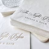 "The Night Before Cocktail Napkins | Custom Rehearsal Dinner Decor | Set of 50" - Napkins in white by Alyssa Cook