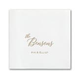 "Custom Personally Your Own Premium Napkin - Beverage - Pack of 100" - Napkins in white by Papel Custom Design