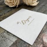 "Custom Personally Your Own Premium Napkin - Beverage - Pack of 100" - Napkins in white by Papel Custom Design