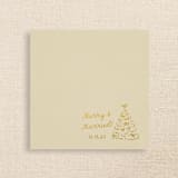 "Merry & Married Champagne Linen-Like Napkin with Holiday Tree Design" - Napkins in beige by Papel Custom Design