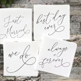 "Handwritten Words Napkin - Pack of 48" - Napkins in white by Papel Custom Design