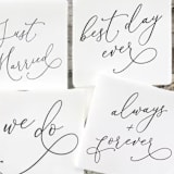 "Handwritten Words Napkin - Pack of 48" - Napkins in white by Papel Custom Design