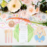 "Bunnies In The Garden Overalls Bunny Large Napkins - Set of 16" - Napkins in multicolor by Jollity and Co