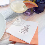 "Kitschy Cocktail Hour Pyramid Toast Napkin, cocktail size, set of 100" - Napkins in white by ForYourParty