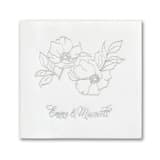 "Floral Impressions Premium Napkin - Beverage - Pack of 100" - Napkins in white by Papel Custom Design