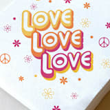"Love, Love, Love Napkin Pack, fruit punch color, cocktail size, pack of 50" - Napkins in white by ForYourParty