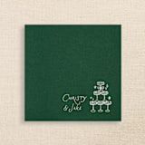 "Champagne Tower Personalized Cocktail Napkins Green" - Napkins in green by Papel Custom Design