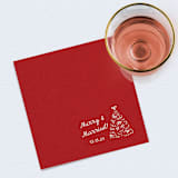 "Merry & Married Red Linen-Like Napkin with Holiday Tree Design" - Napkins in red by Papel Custom Design