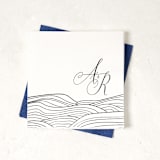 "Romantic Waves with Initials Napkin, cocktail size, set of 100" - Napkins in white by ForYourParty