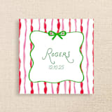 "Fun Holiday Striped Name Personalized Cocktail Napkins | Pack of 50 premium quality" - Napkins in multicolor by Papel Custom Design