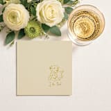 "“I Do, Too!” Dalmatian Wedding Cocktail Napkins Champage" - Napkins in natural by Papel Custom Design