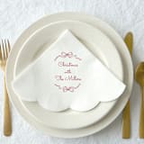 "Holiday Bows Scalloped Luncheon Napkin" - Napkins in white by ForYourParty