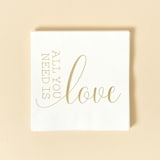 "All You Need Is Love Napkin Pack, cocktail size, pack of 20" - Napkins in white by ForYourParty