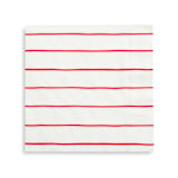 "Candy Apple Frenchie Stripes Large Napkins" - Napkins in red by Jollity and Co