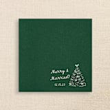 "Merry & Married Green Linen-Like Napkin with Holiday Tree Design" - Napkins in green by Papel Custom Design