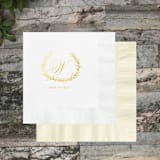 "Custom Foil Encompassing Greenery Napkin - Pack of 100" - Napkins in multicolorassorted-colors by Papel Custom Design