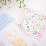 "Bunnies In The Garden Pink Floral Petite Napkins - Set of 16 of" - Napkins in multicolor by Jollity and Co