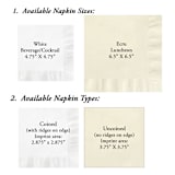 "Custom Green and Pink Floral Wedding Crest Napkins- Pack of 100" - Napkins in white by Papel Custom Design