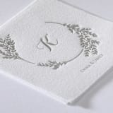 "Encompassed by Greenery Premium Napkin - Beverage  - Pack of 100" - Napkins in white by Papel Custom Design